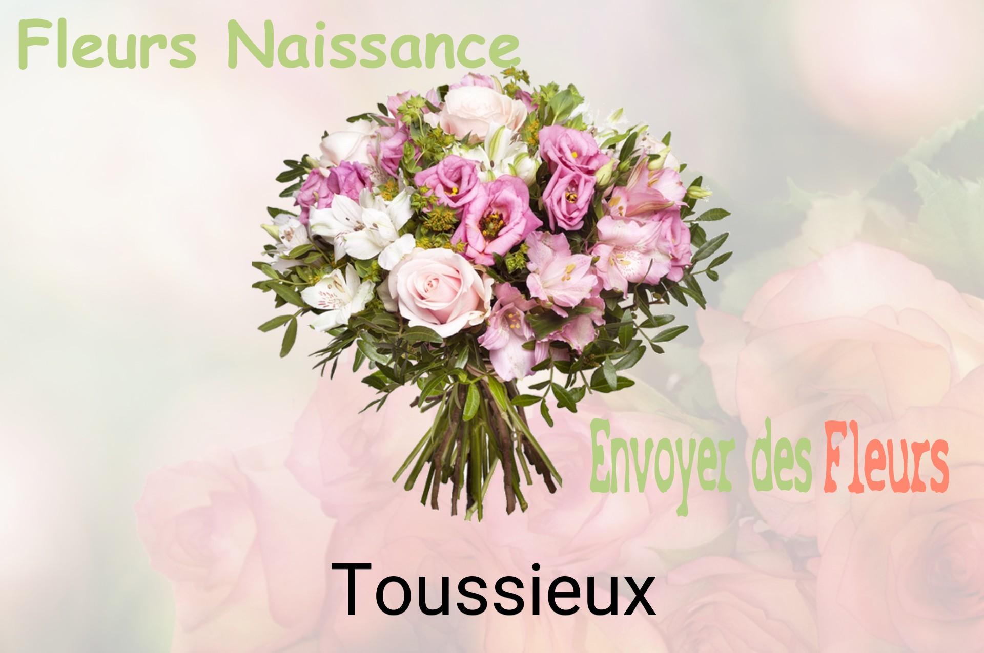 Bouquet de fleurs de naissance livré à Toussieux
